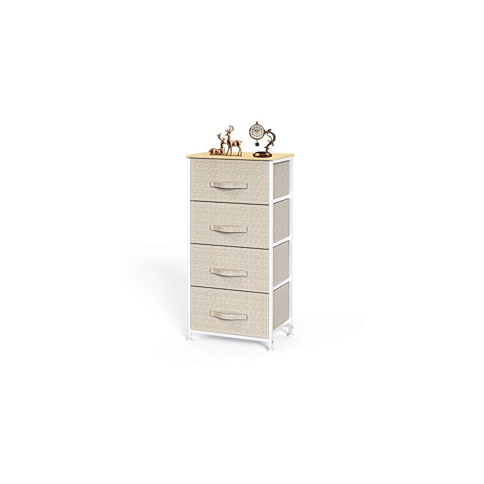 Pipishell Chest of Drawers, Fabric Storage Drawers with Wood Top and L