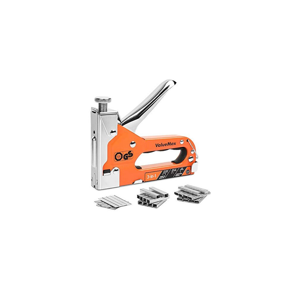 ValueMax 3-in-1 Staple Gun with 3000 Staples, Quick Jam Release, Adjus