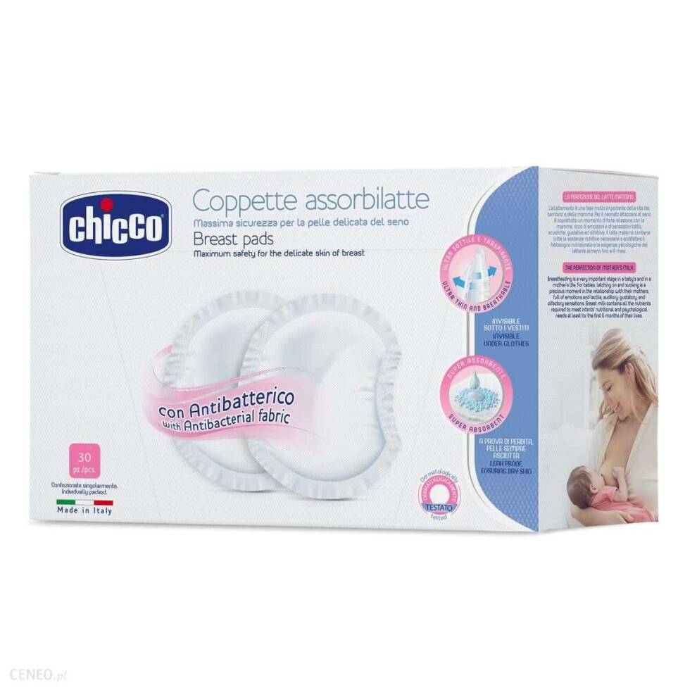 CHICCO Antibacterial Nursing Pads - 30 pcs