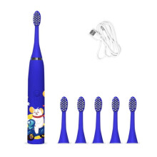 (Deep Blue USB) Electric Toothbrush Kids Automatic Battery Operated