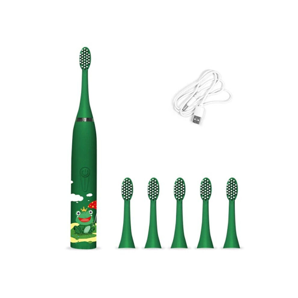 (Green USB) Electric Toothbrush Kids Automatic Battery Operated-image-OPC-P7WJXKN-NEW