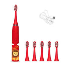 (Red USB) Electric Toothbrush Kids Automatic Battery Operated