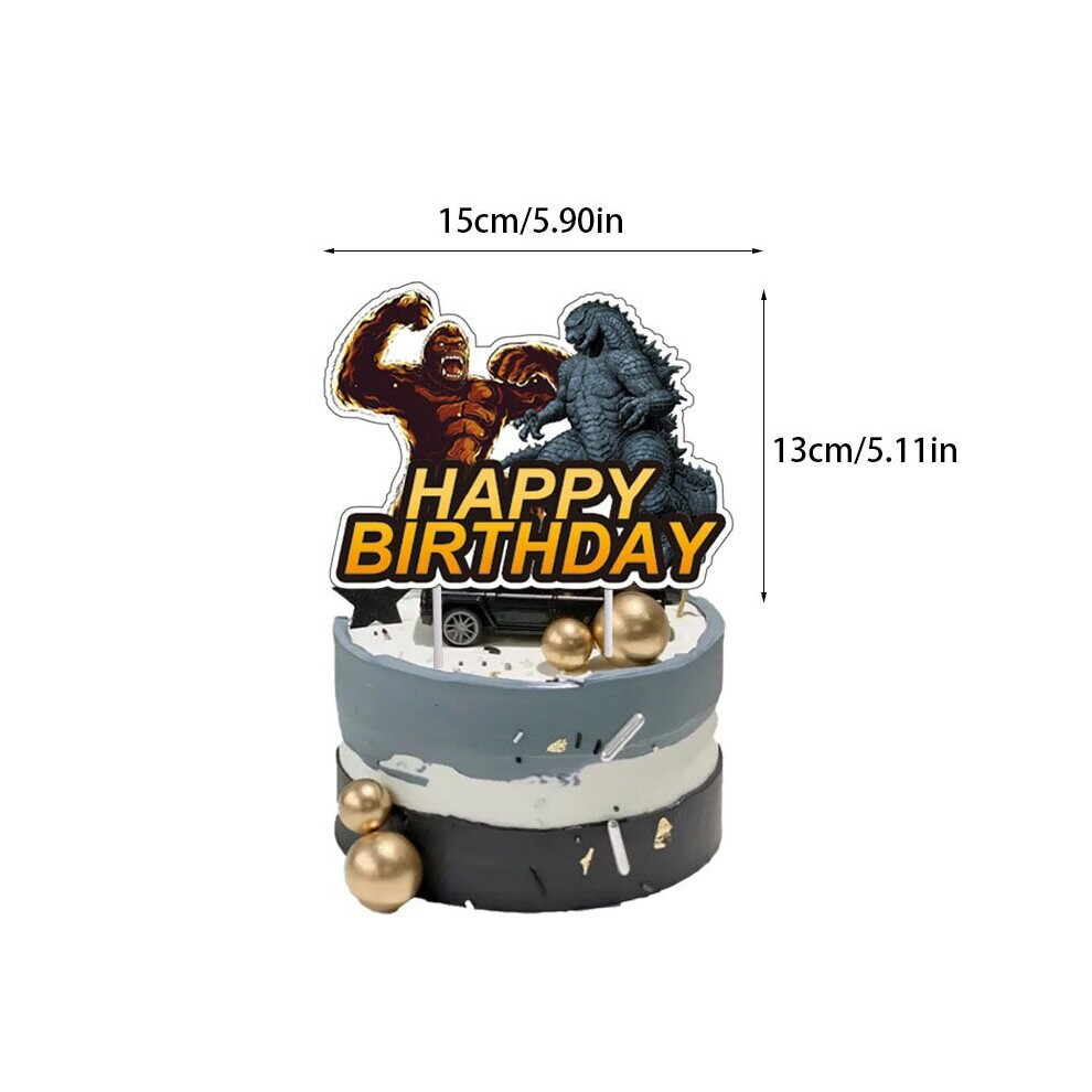 (Cake Topper) Godzilla Kid Party Supplies Decor Banner Balloon