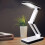 Folding LED Desk Lamp Bright Touch Control Reading Light Portable Compact White 11
