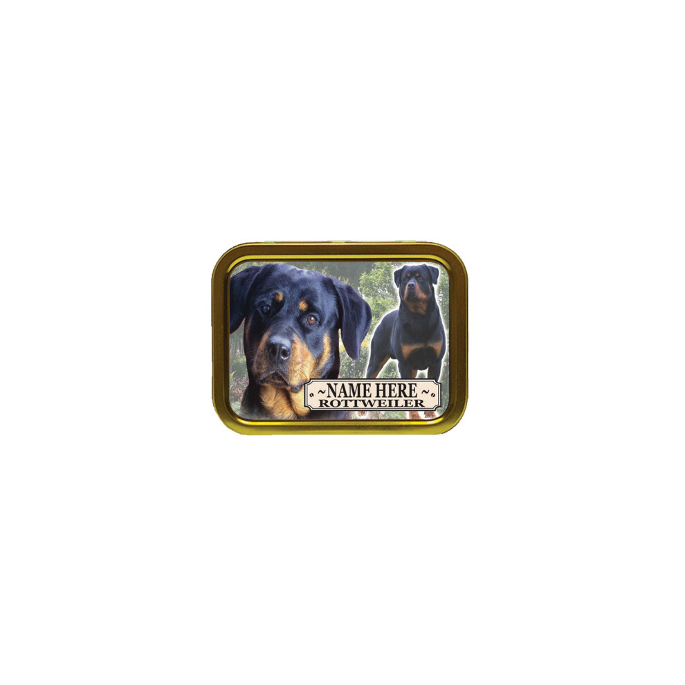 Personalised Gift Products Personalised Rottweiler Dog Breed Tobacco Tin Gift & Smoking Products