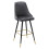 Living And Home (Grey) 2x Velvet Bar Stools Kitchen Breakfast Pub Chairs High Counter Stool Restaurant 5