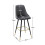 Living And Home (Grey) 2x Velvet Bar Stools Kitchen Breakfast Pub Chairs High Counter Stool Restaurant 3