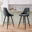 Living And Home (Grey) 2x Velvet Bar Stools Kitchen Breakfast Pub Chairs High Counter Stool Restaurant 2