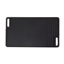 Vintage Gourmet Cast Iron Reversible Griddle (46x26 cm) with Searing Ridges
