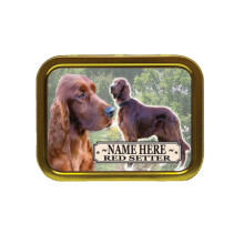 Personalised Red Setter Dog Breed Tobacco Tin Gift & Smoking Products