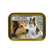 Personalised Shetland Sheepdog Dog Breed Tobacco Tin Gift & Smoking Products