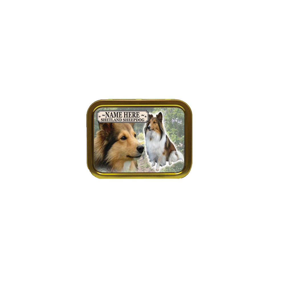 Personalised Gift Products Personalised Shetland Sheepdog Dog Breed Tobacco Tin Gift & Smoking Products