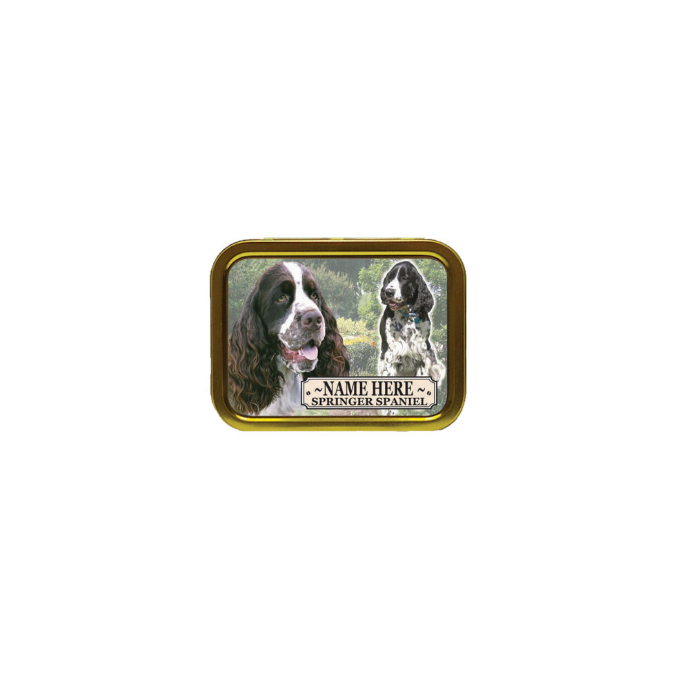Personalised Gift Products Personalised Springer Spaniel Dog Breed Tobacco Tin Gift & Smoking Products