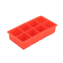 (Red) 8 Giant Silicone Ice Cube ON Large Size Big Jumbo
