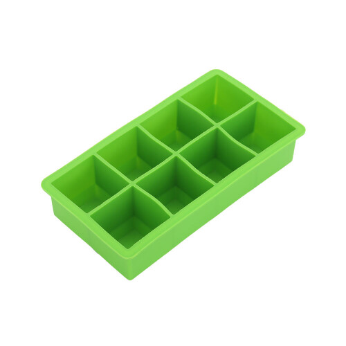 (Green) 8 Giant Silicone Ice Cube ON Large Size Big Jumbo