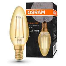 (22W) Osram 1906 LED Vintage Filament SES Bulb | Candle