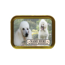 Personalised White Poodle Dog Breed Tobacco Tin Gift & Smoking Products