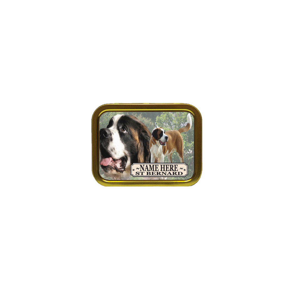 Personalised Gift Products Personalised St Bernard Dog Breed Tobacco Tin Gift & Smoking Products
