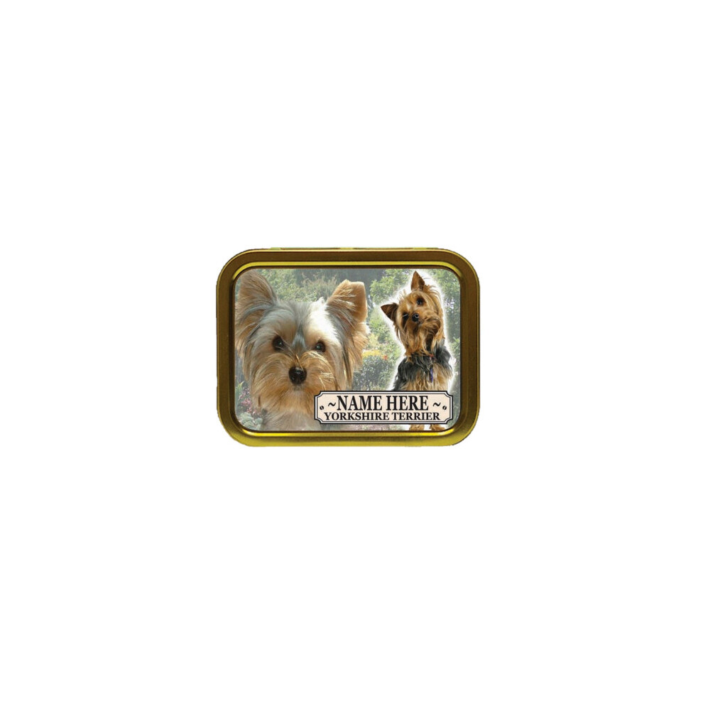 Personalised Gift Products Personalised Yorkshire Terrier Dog Breed Tobacco Tin Gift & Smoking Products