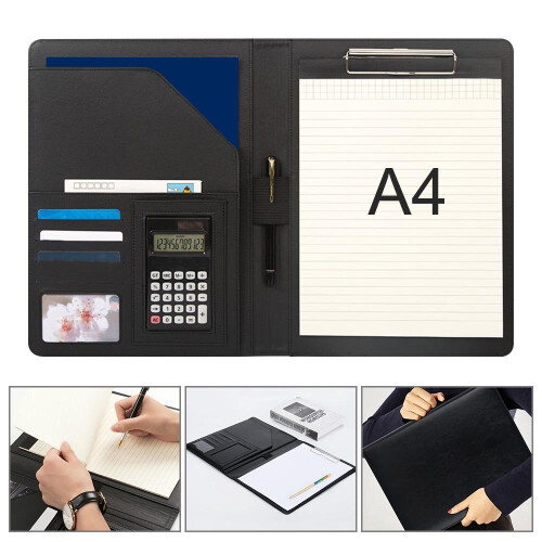 Stationery Custom PU Leather Certificate Conference A3 A4 Leather Document File Folder - A4 Size File Folder And Personalized Folder