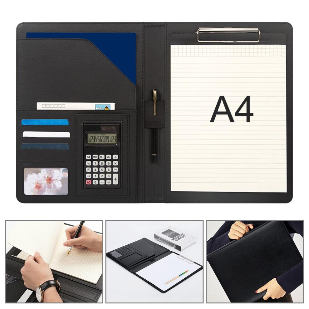 A4 Conference Folder Folio Case Clipboard PU Leather Business Document Organiser UK