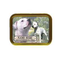 Personalised White Staffordshire Bull Terrier Dog Breed Tobacco Tin Gift & Smoking Products