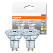 Osram 50W LED Full Glass Spot Lamp | GU10 Bulb [2-Pack] - Warm White