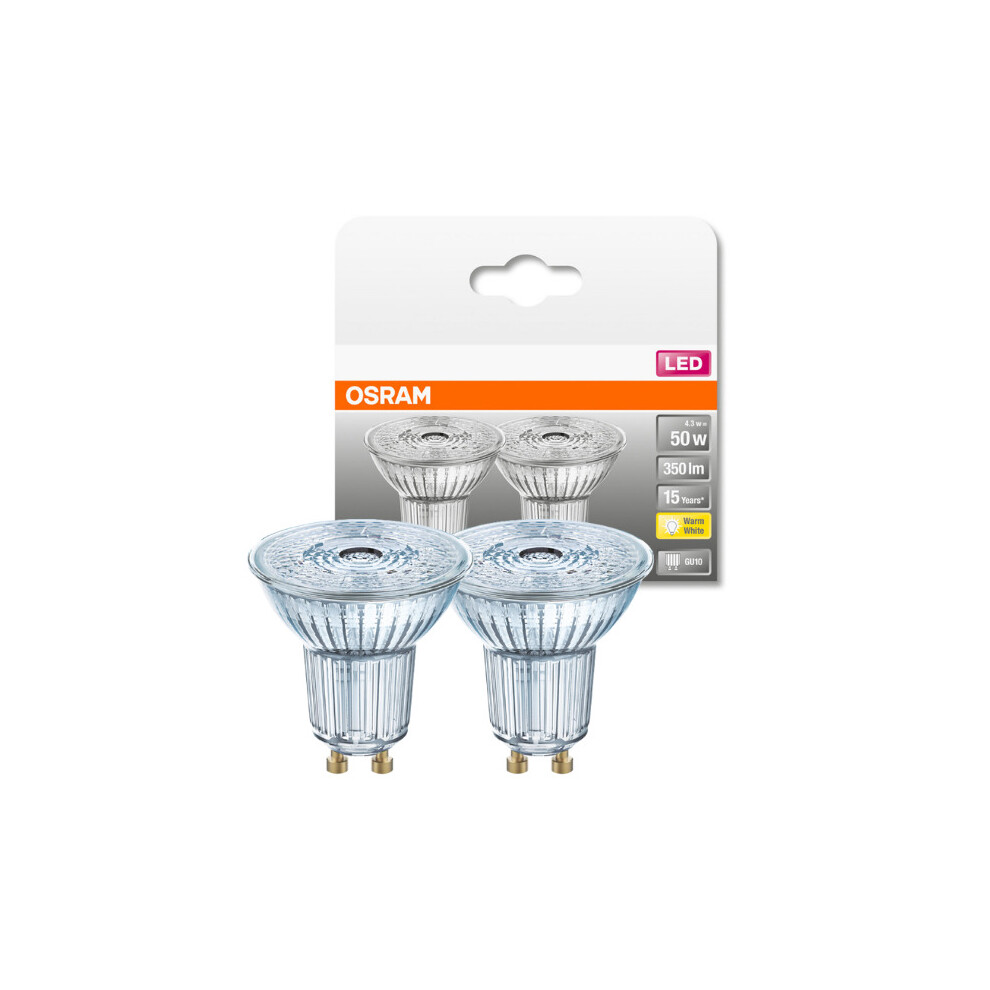 Osram 50W LED Full Glass Spot Lamp | GU10 Bulb [2-Pack] - Warm White