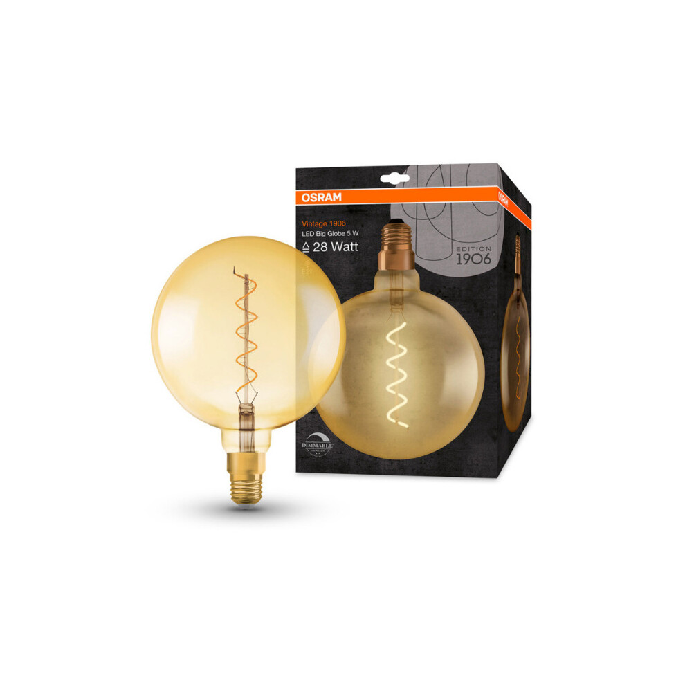 Osram 1906 Led 40W Vintage Sprial Filament Glass Es Bulb [E27] - Gold