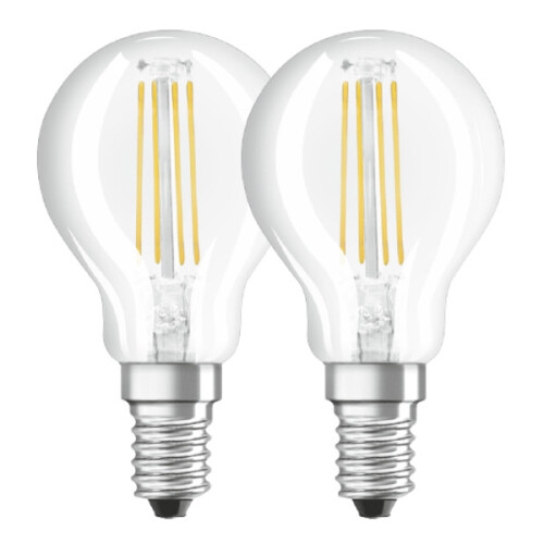 OSRAM Osram LED 40W Filament Glass SES Bulb | Mini Globe | Clear [2-Pack] 1