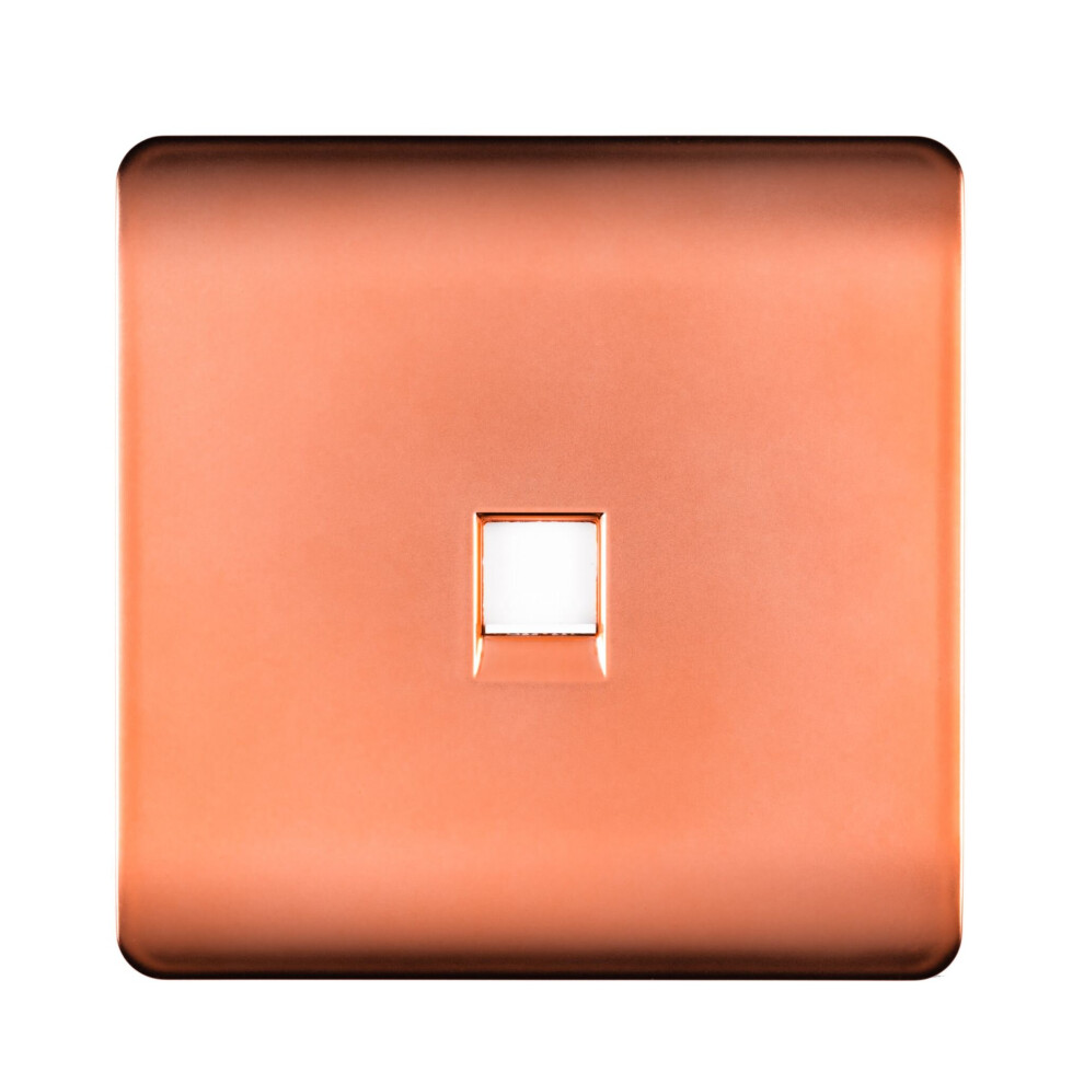 Trendi Artistic Modern Glossy Tactile Telephone Socket Copper