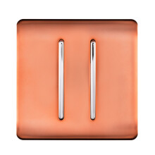 Trendi 2 Gang 3 Way Intermediate Artistic Modern Glossy 10 Amp Rocker Light Switch Copper