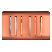 Trendi Artistic Modern Glossy 6 Gang 2 Way Rocker Double Plate Tactile Light Switch in Copper