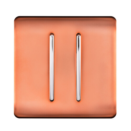 Trendi Switch Trendi 2 Gang (2 Way & Intermediate) Glossy 10 Amp Rocker Light Switch  Copper