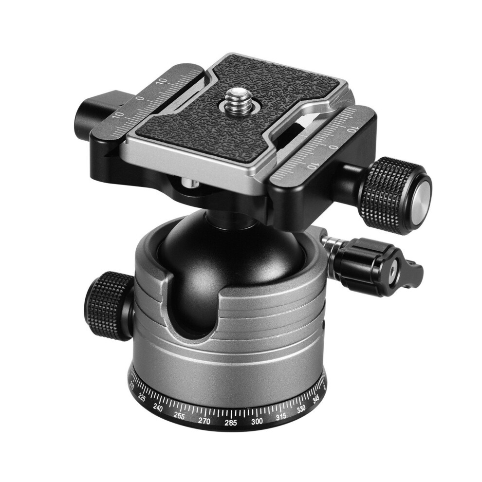 CNC Dual Panoramic Ball Head Low Center of Gravity Single U Notch Design with 1/4 Inch Screw Mount