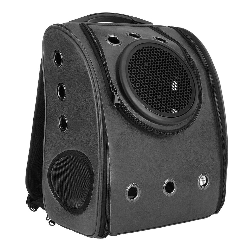 (Black) Storage Capsule Pet Backpack Cat Dog Puppy Transparent Breathable Carrier