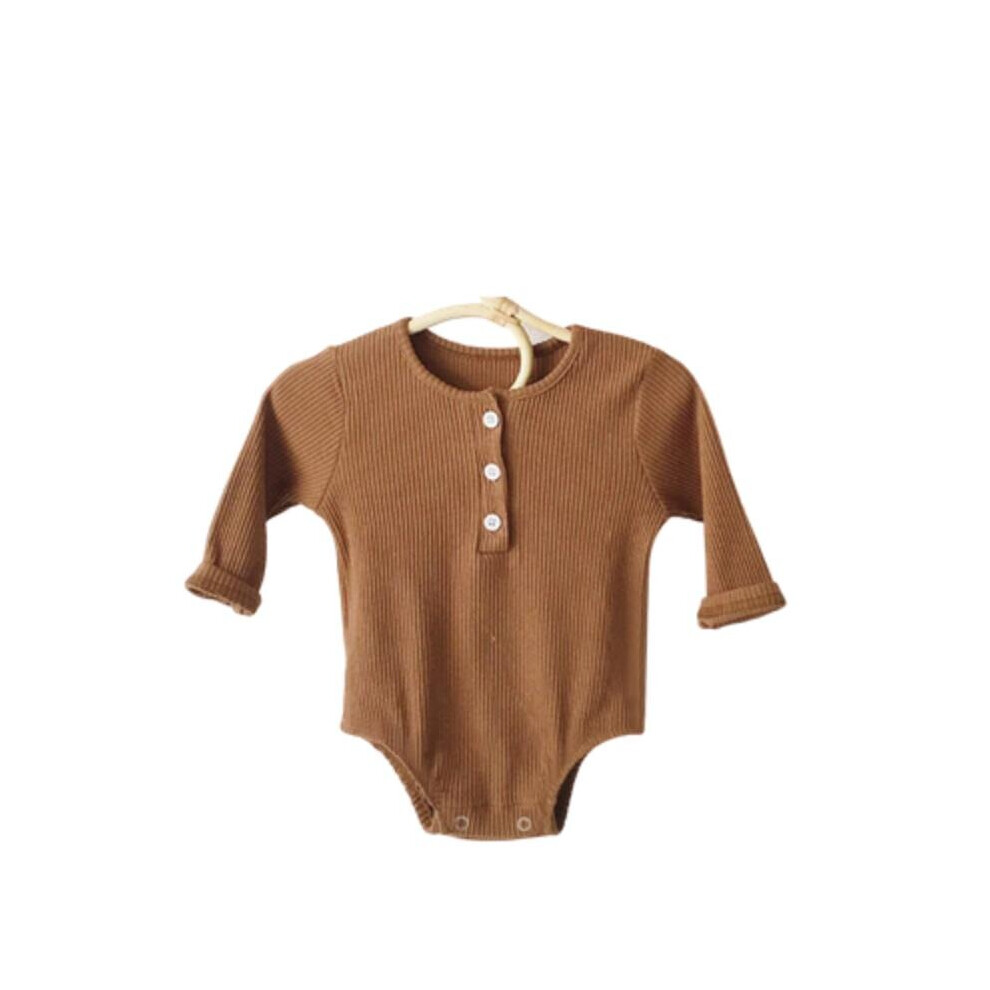 (Brown boy roMper-1052, 24M) Baby Long Sleeve Rompers Newborn Clothes for 0-2 Years