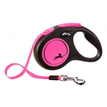 Laisse Sangle TRIXIE Flexi Neu NEON - Größe S - 5m - Neonrosa