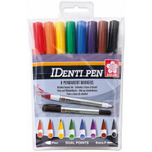 Pysyvä merkki - SAKURA - IDenti Pen - 8 kappaleen setti - Kaksipäinen - Opaque
