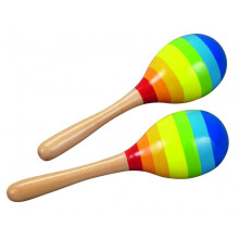 Maracas - GOKI - Regenbogen - 20 cm - Holz - Unisex - Ab 3 Jahren