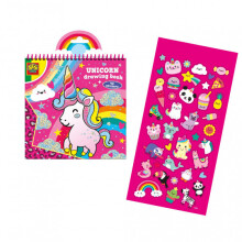 unicorn coloring book with stickers girls pink