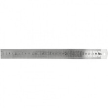 ruler 30 cm metal silver