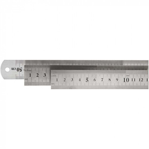 ruler 30 cm metal silver 1