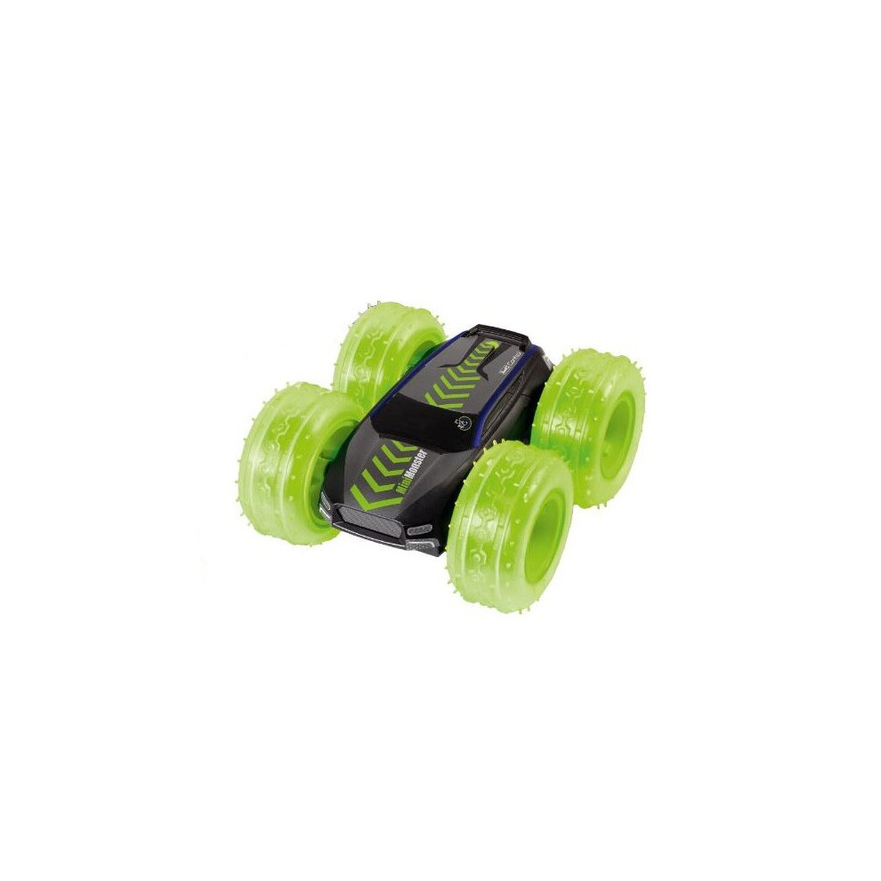 RC stunt car with illumination black/green 15.7 cm