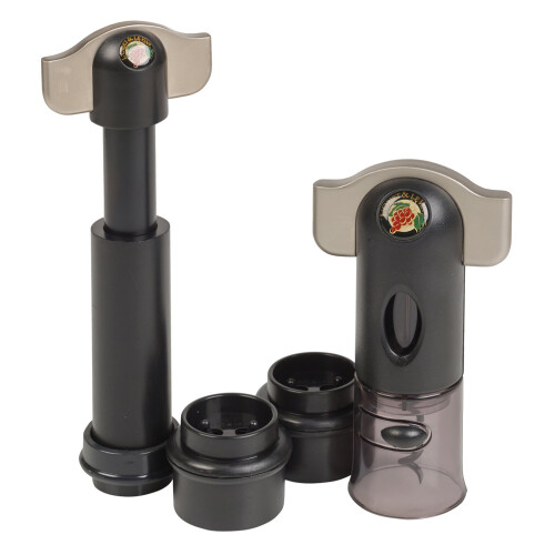2 Piece Sommelier Set Wine Corkscrew With Foil Cutter Pump & Stoppers 2