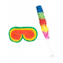 pinata set blindfold/stick 43 cm paper 2-piece