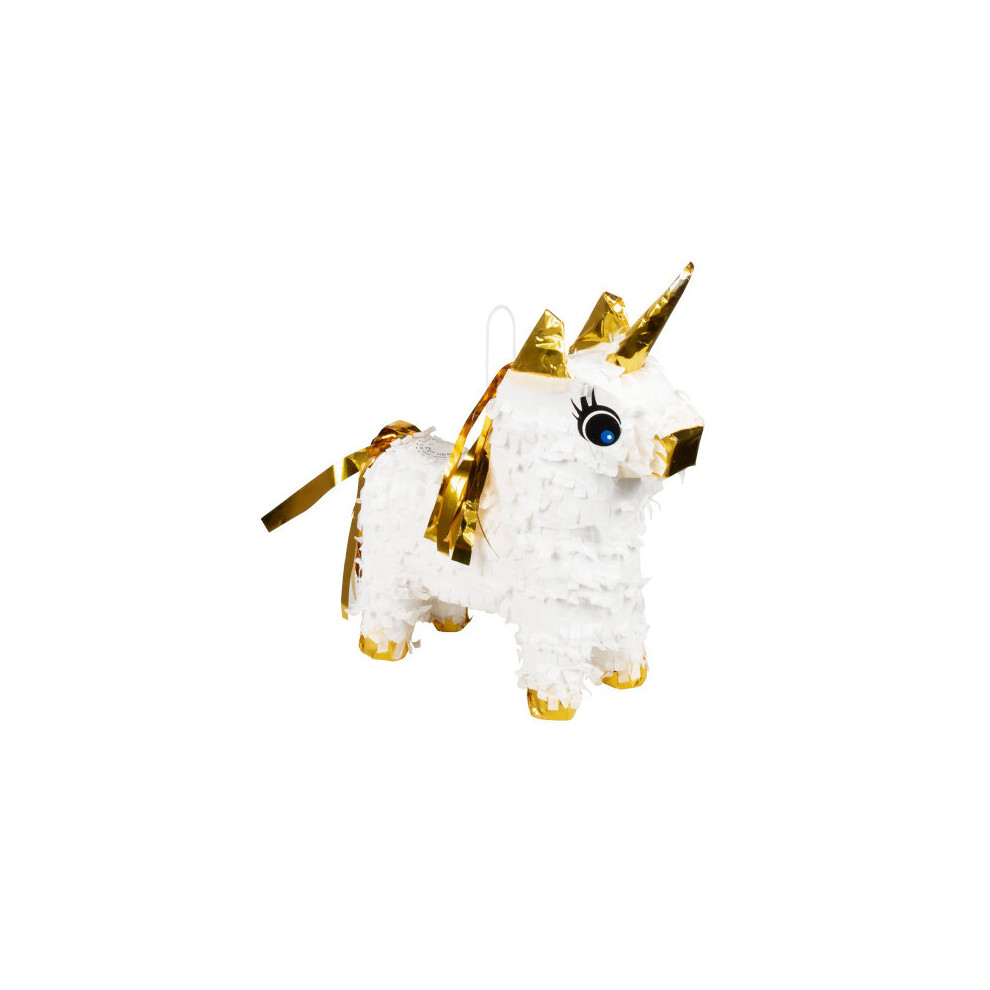 Boland Mini-Piata Unicorn 21 X 17 Cm Paper White/Gold