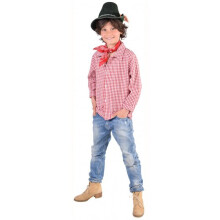 shirt tiroler boys polyester red/white size 140
