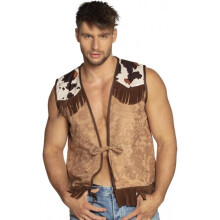 waistcoat Cowboy men's polyester brown size L/XL