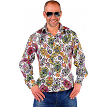 dress-up blouse mexican skulls polyester size M